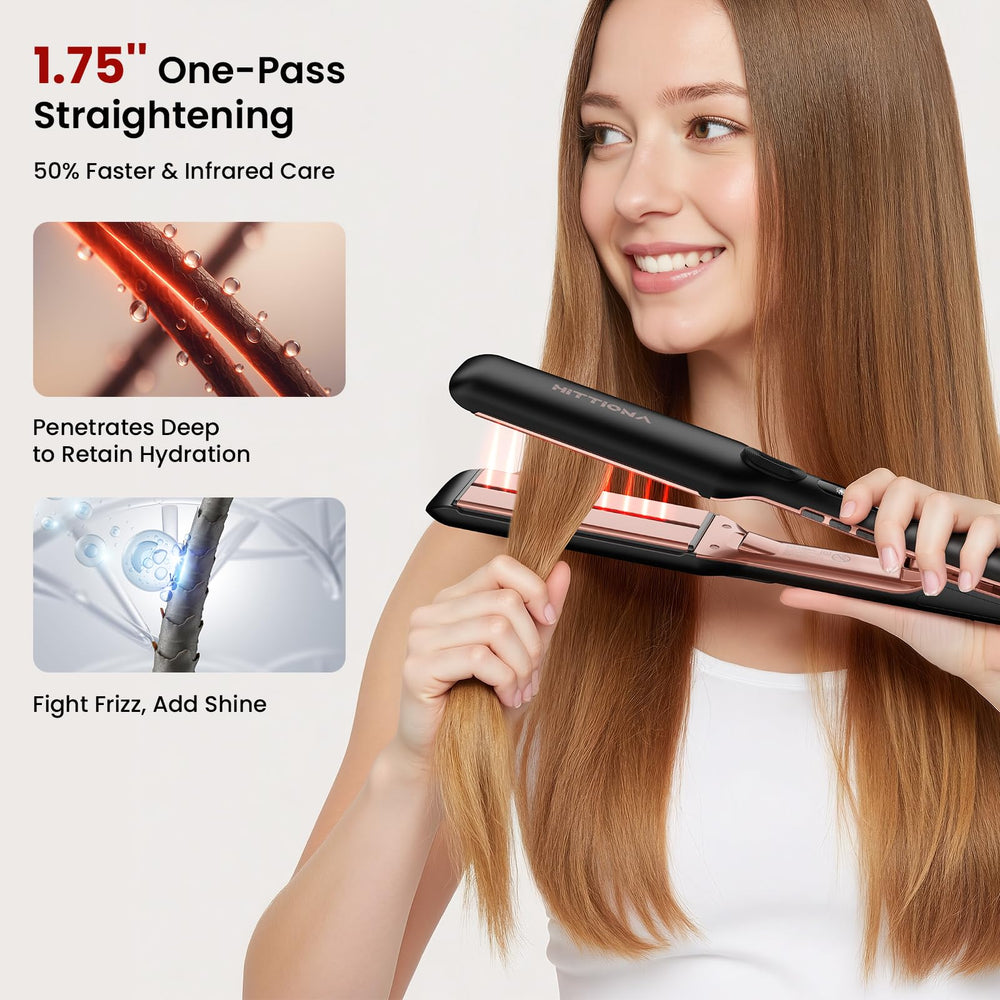 Hittiona flat iron plates are wider for faster coverage and smoother passes.