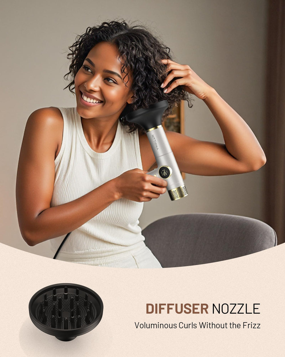 HITTIONA smoothing nozzle helping sleek, frizz-free hair