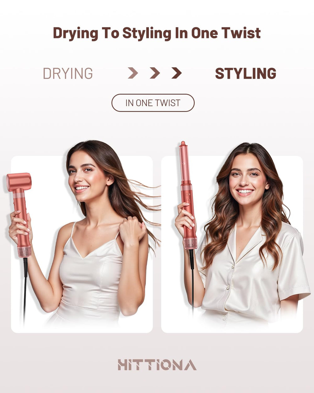 Hittiona volumizing brush close-up for lift at roots and frizz control