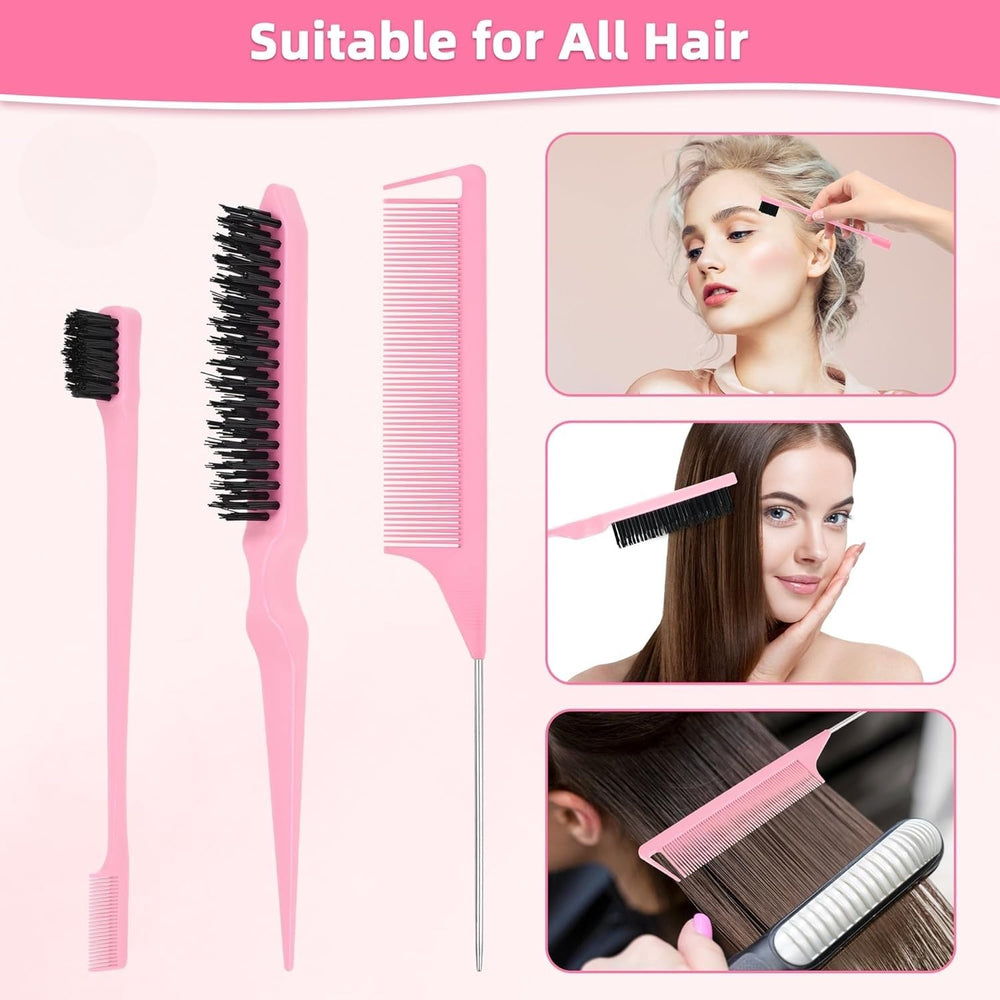 HIVEKLY carbon fiber rat tail comb pink offers heat resistance and anti-static performance