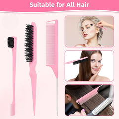 HIVEKLY carbon fiber rat tail comb pink offers heat resistance and anti-static performance