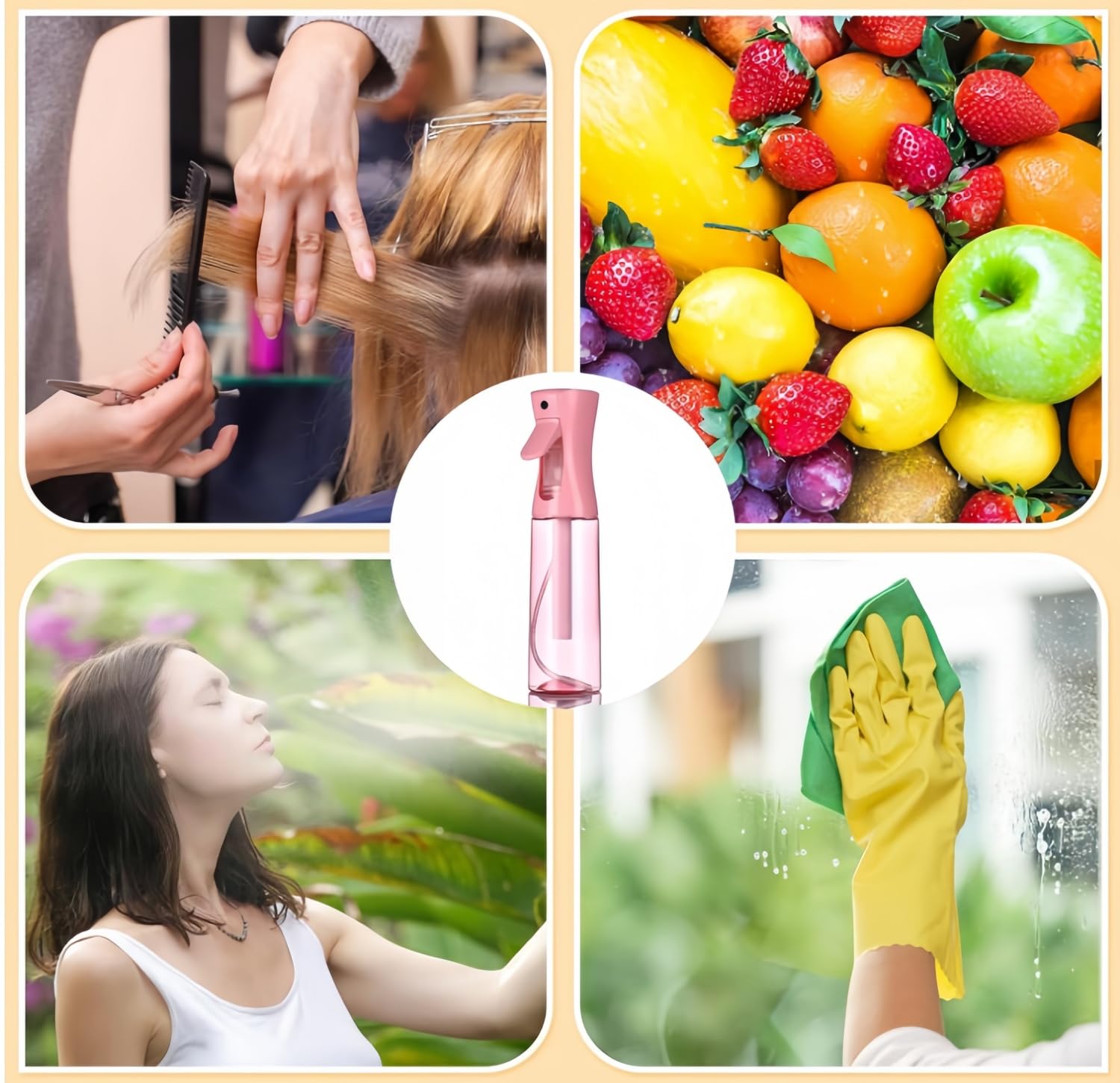 HIVEKLY soft nylon bristles reach roots for quick detangling and smooth finish pink