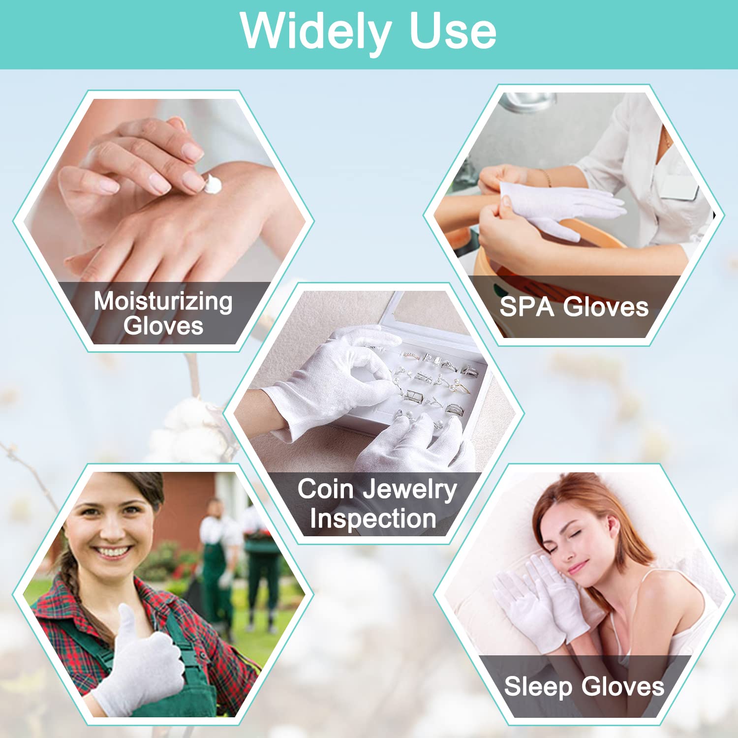 HJDHS cotton kids gloves inside bedding protection reveals stain prevention with lotion use