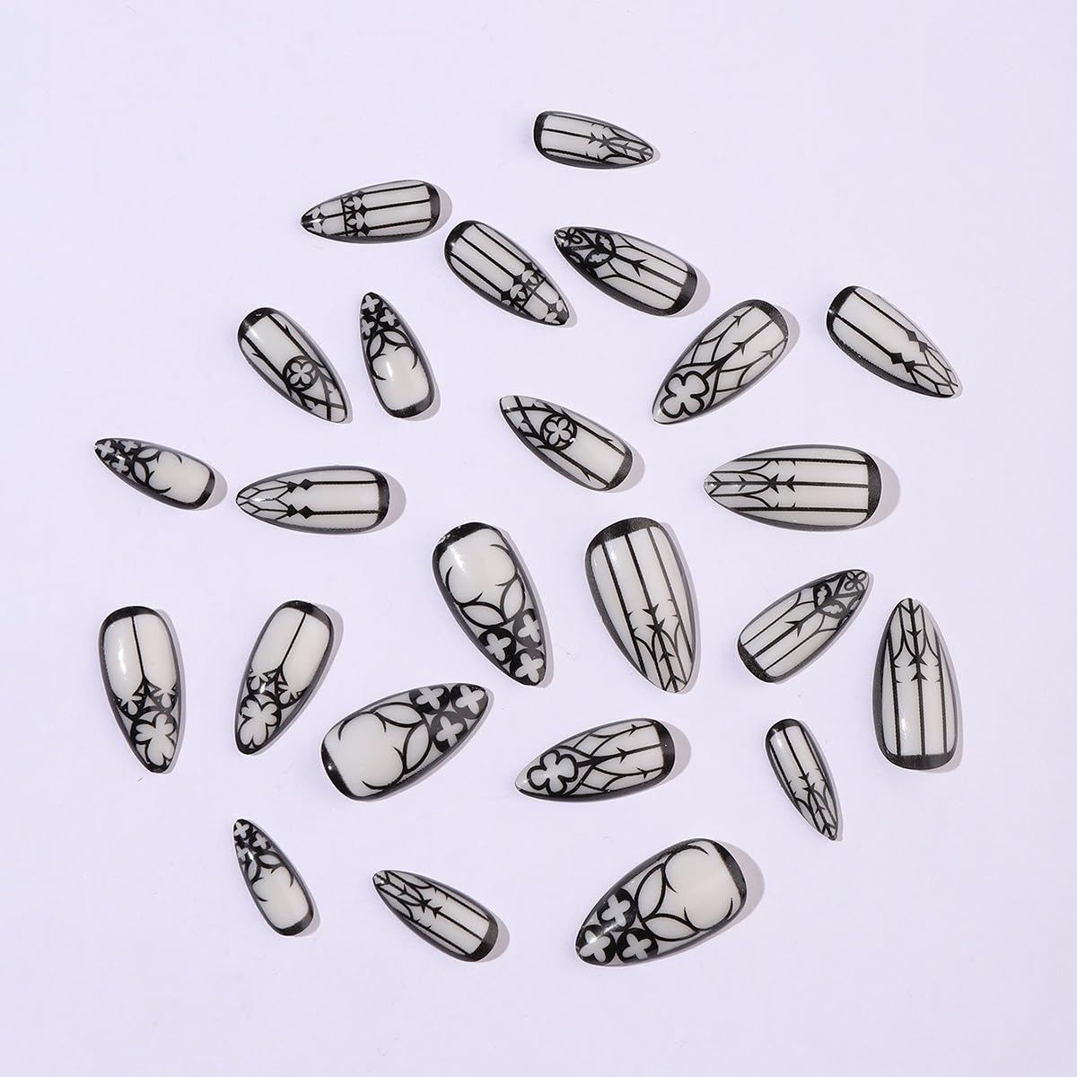 HJKDSFD black goth nail designs for bold, edgy manicure