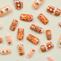 HJKDSFD chocolate house design nails showcase cute seasonal detail