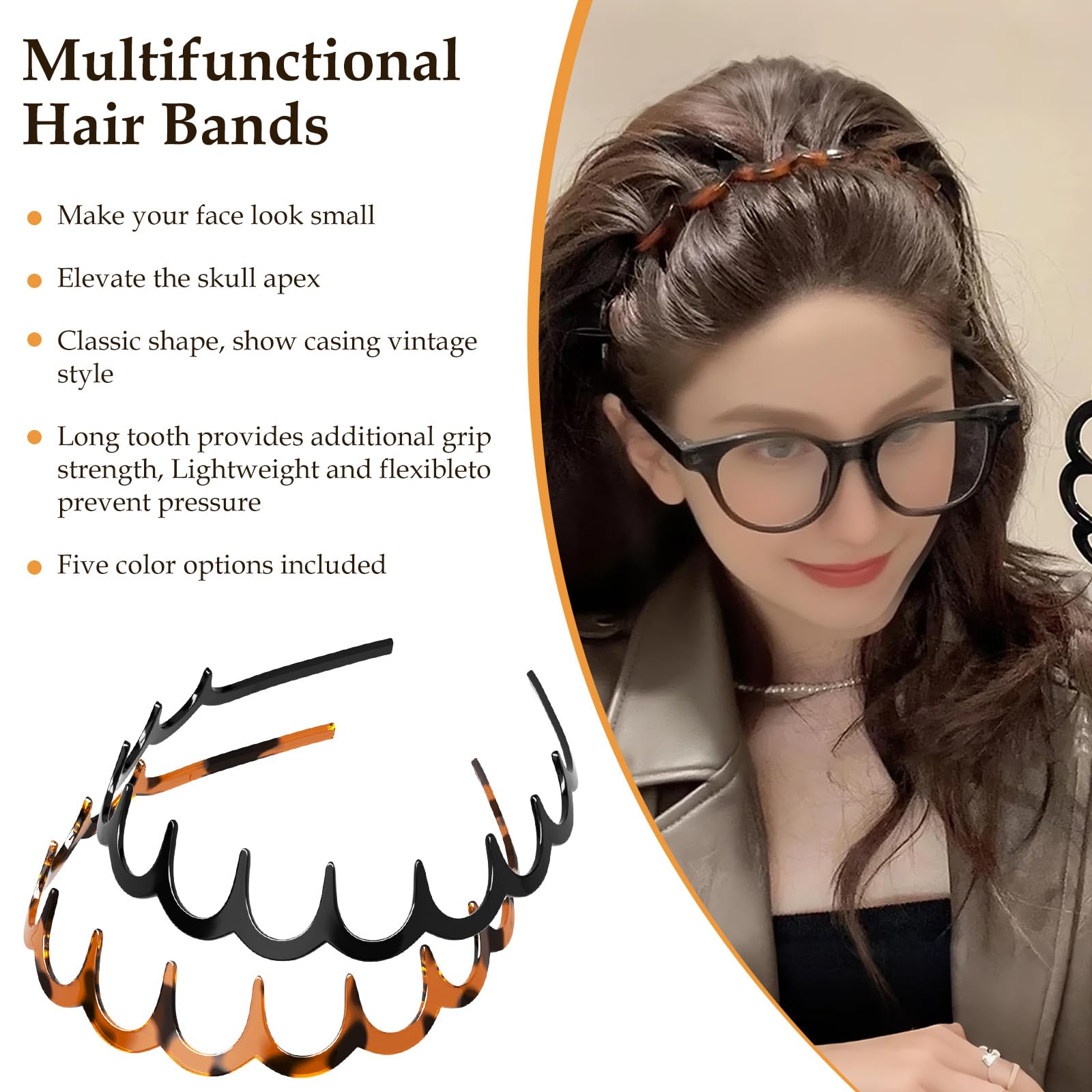HJKLIUT U-Shape Headband teeth detail highlights textured braid effect