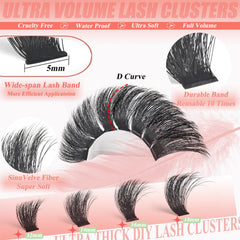 HK HIKLASY lash cluster wide-band 5mm for efficient, easy application