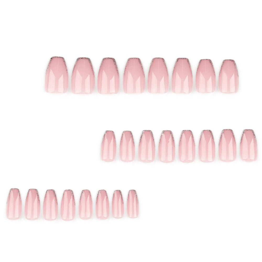 Hkanlre bling nails close-up highlighting pink and gold accents