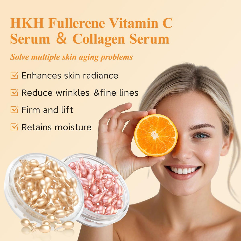 HKH Retinol night capsules bottle illustrating overnight firming benefits