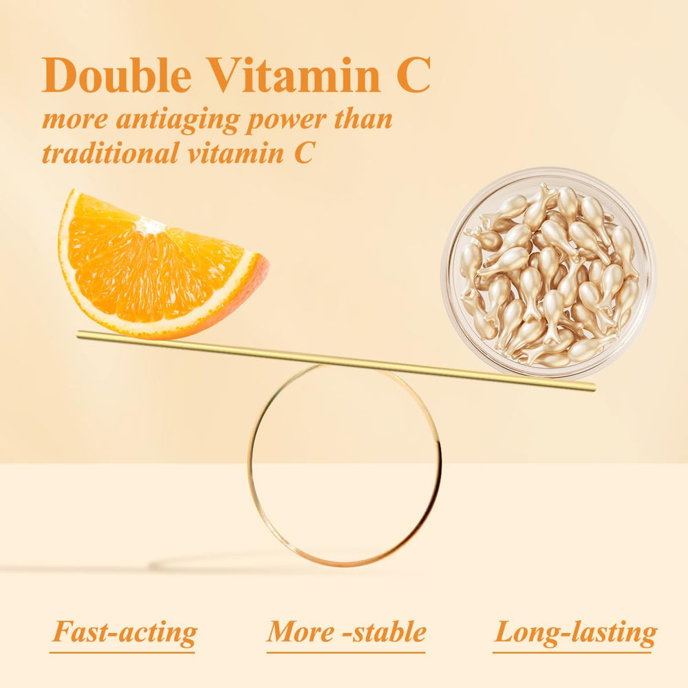 HKH Vitamin C serum ingredients with Niacinamide and Vitamin E highlighted.