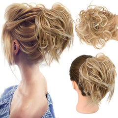HMD Tousled Updo bun overview demonstrates volume and easy fit.