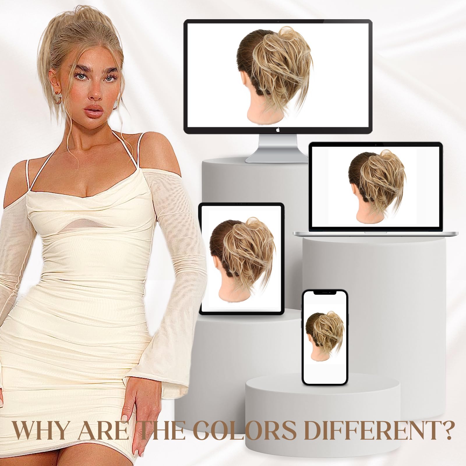 HMD Tousled Updo color variety hints at seamless color matching options.
