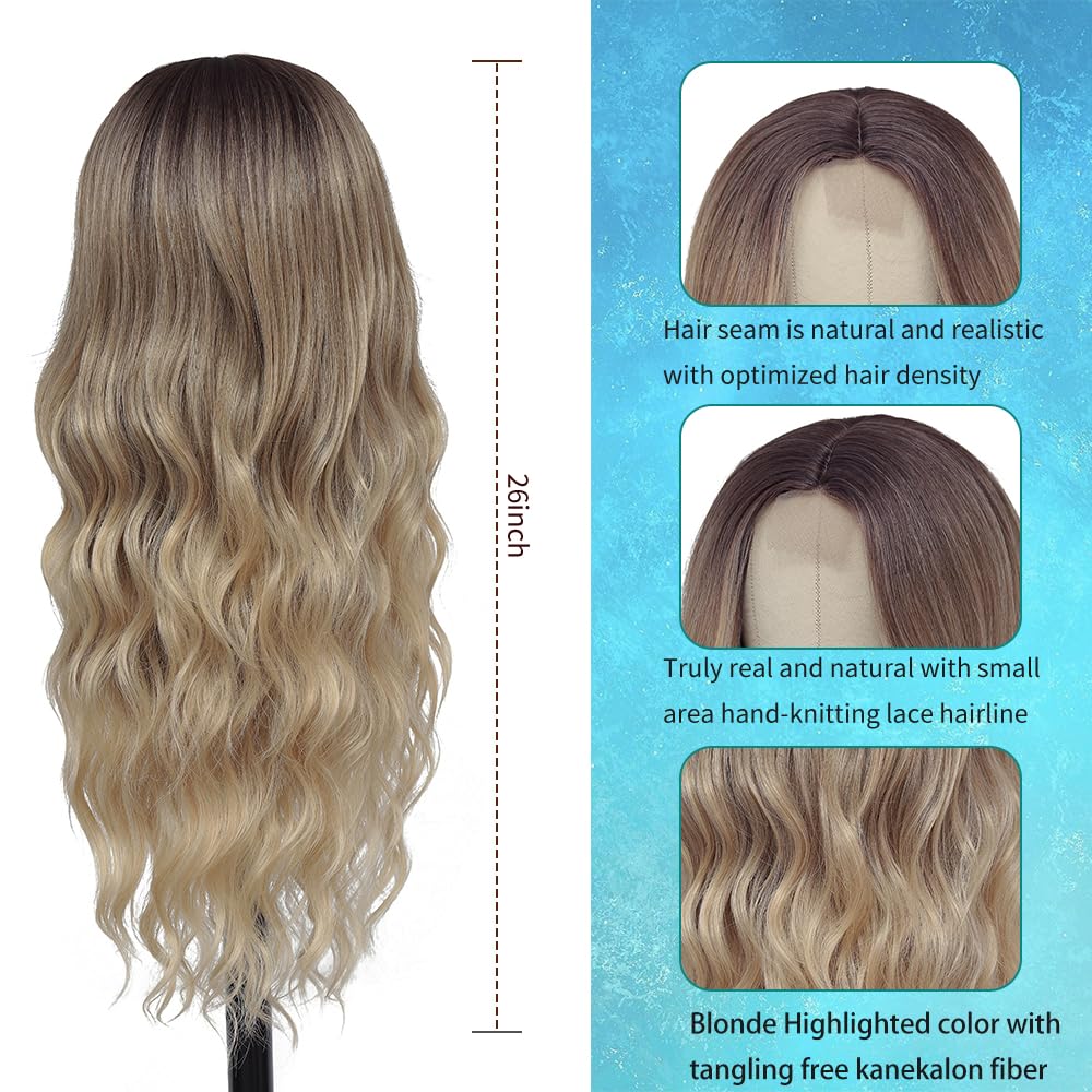 HMHIFI lace-part wig with hand-knitting detail for natural hairline