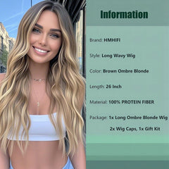 HMHIFI wavy middle-part ombre wig for a glamorous cosplay look