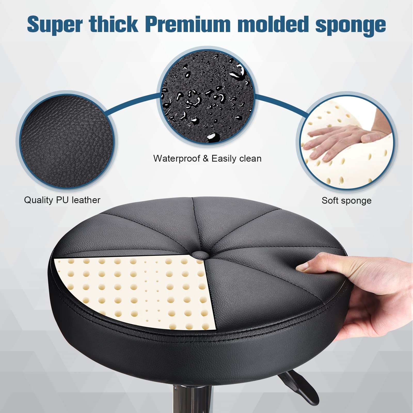 HMTOT easy-assembly esthetician chair saves setup time between clients.
