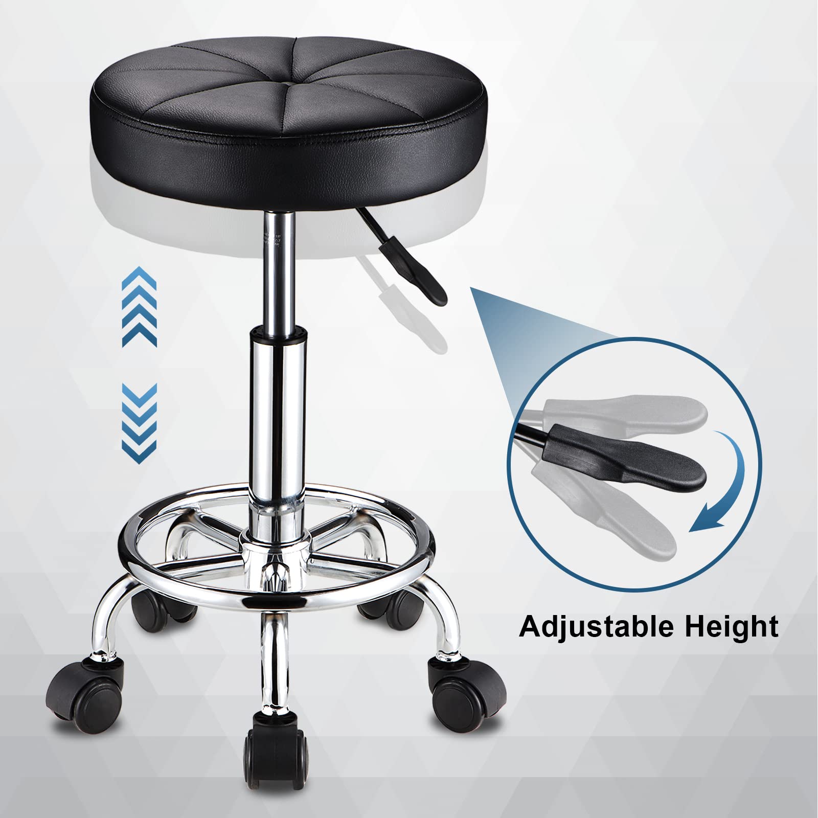 HMTOT esthetician chair supports up to 250lbs with stable, reliable seating.