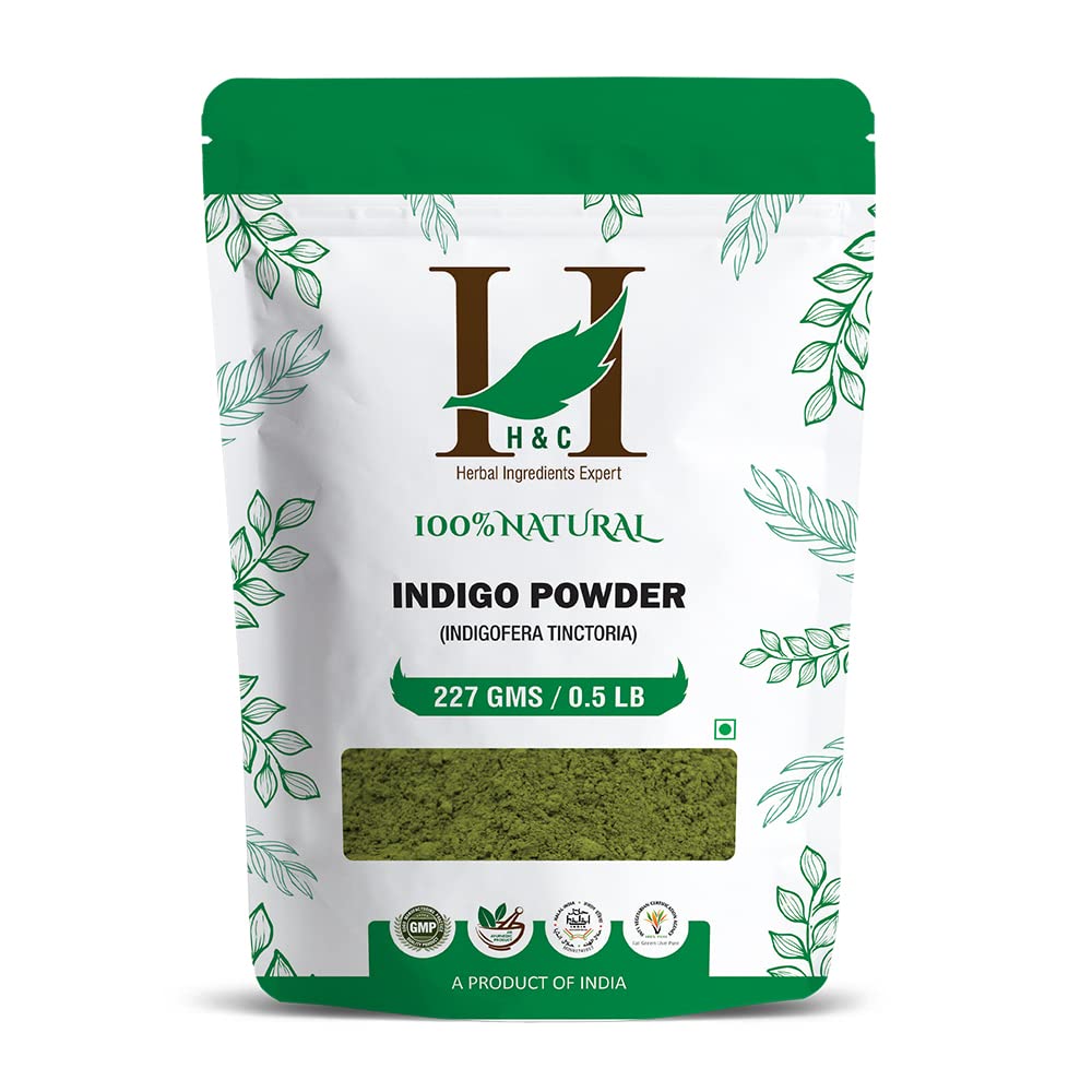 H&C Indigo powder packaging shows natural dye option for hair care