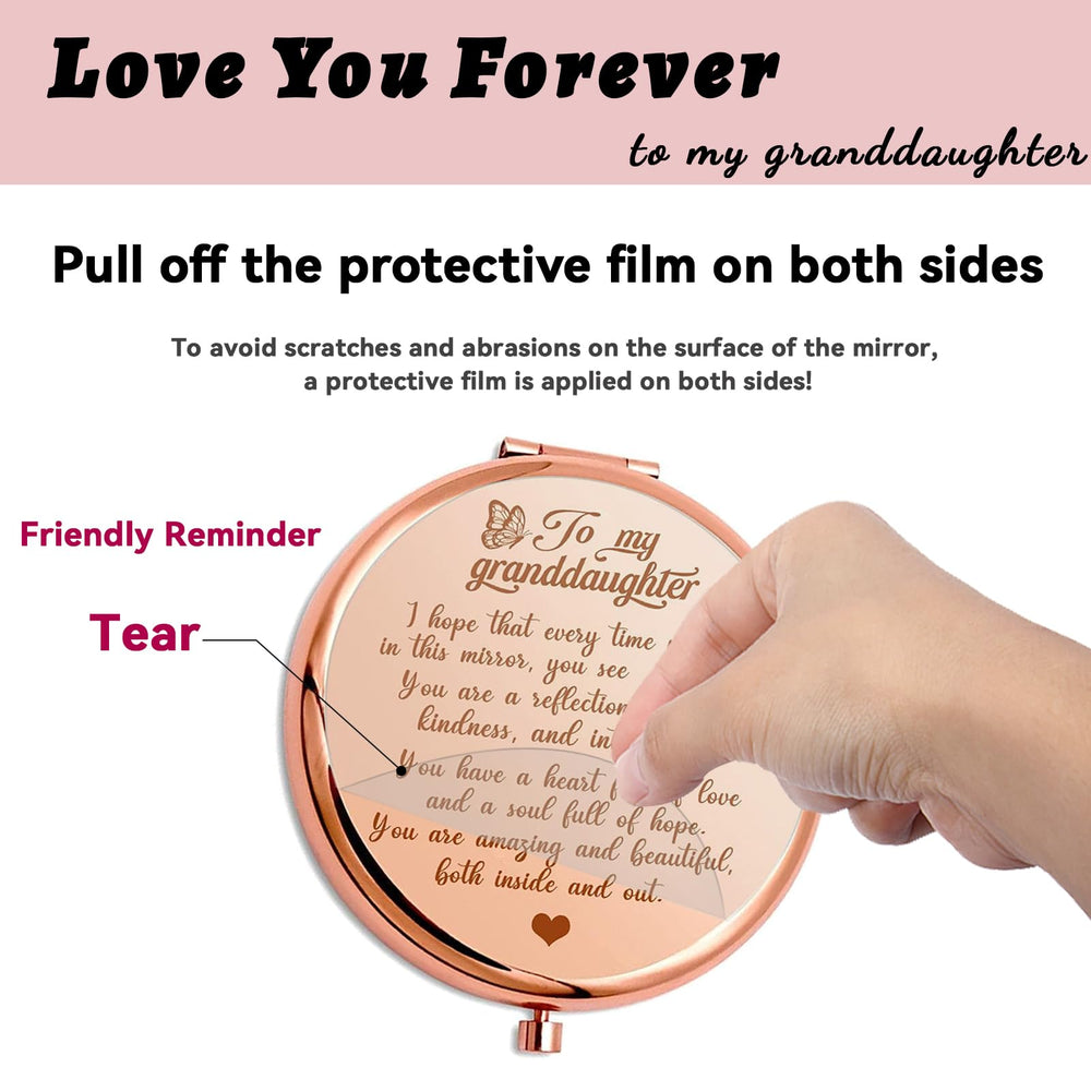 HNLUGF portable mirror fits purse or pocket for quick touch-ups anytime.