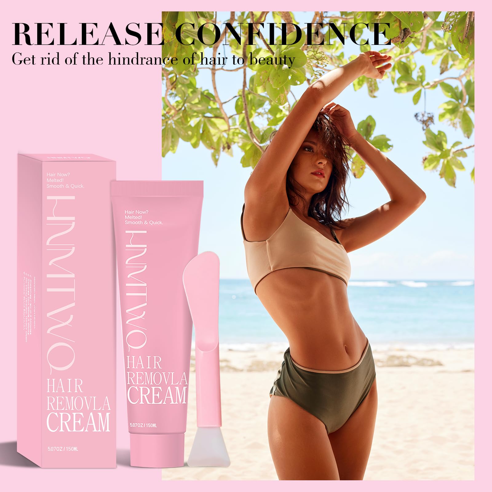 HNMTWQ Gentle Body Hair Removal Cream silicone applicator for precise, comfortable hair removal.