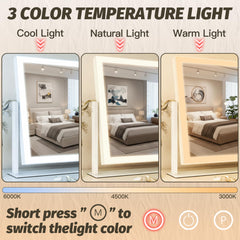 HNV vanity mirror offers 3-color LED modes for accurate color matching in any setting.
