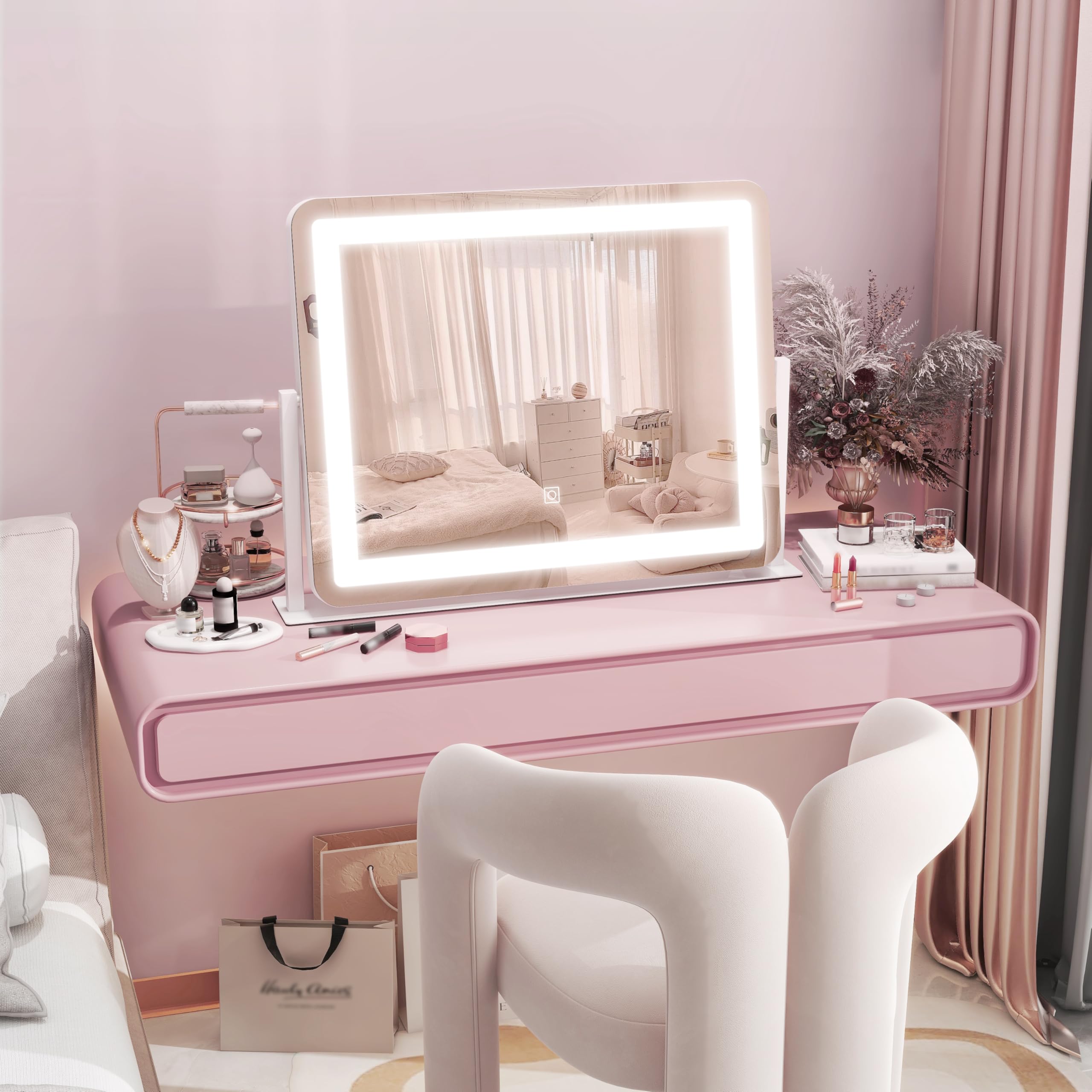HNV anti-slip base keeps the vanity mirror stable during use