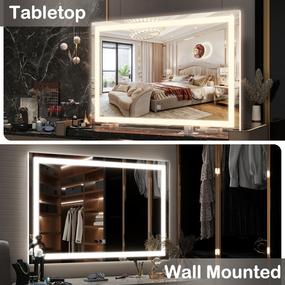 HNV white vanity mirror suits bedrooms and dressing rooms with timeless style.