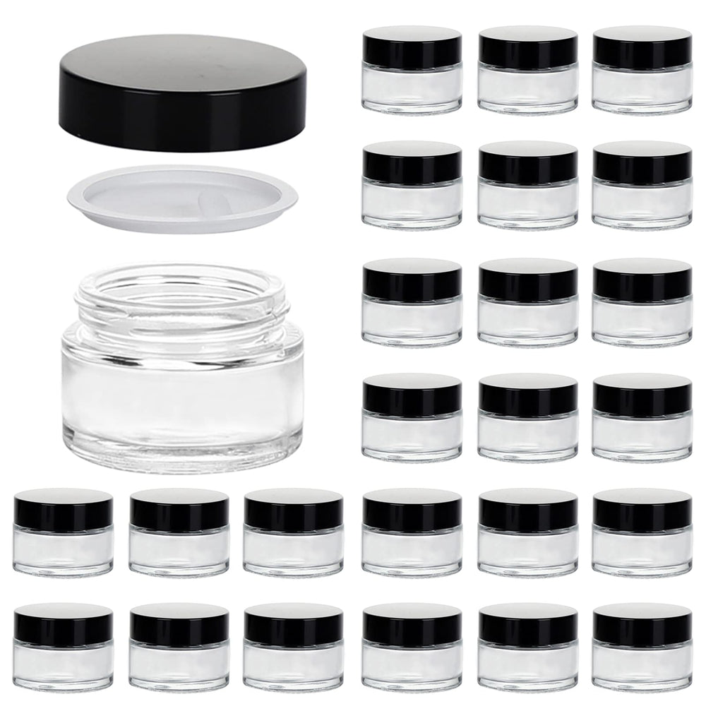 11 Hoa Kinh 1oz glass jar with lid for precise, portable lip balm storage.
