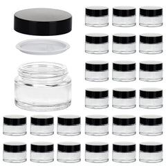 11 Hoa Kinh 1oz glass jar with lid for precise, portable lip balm storage.