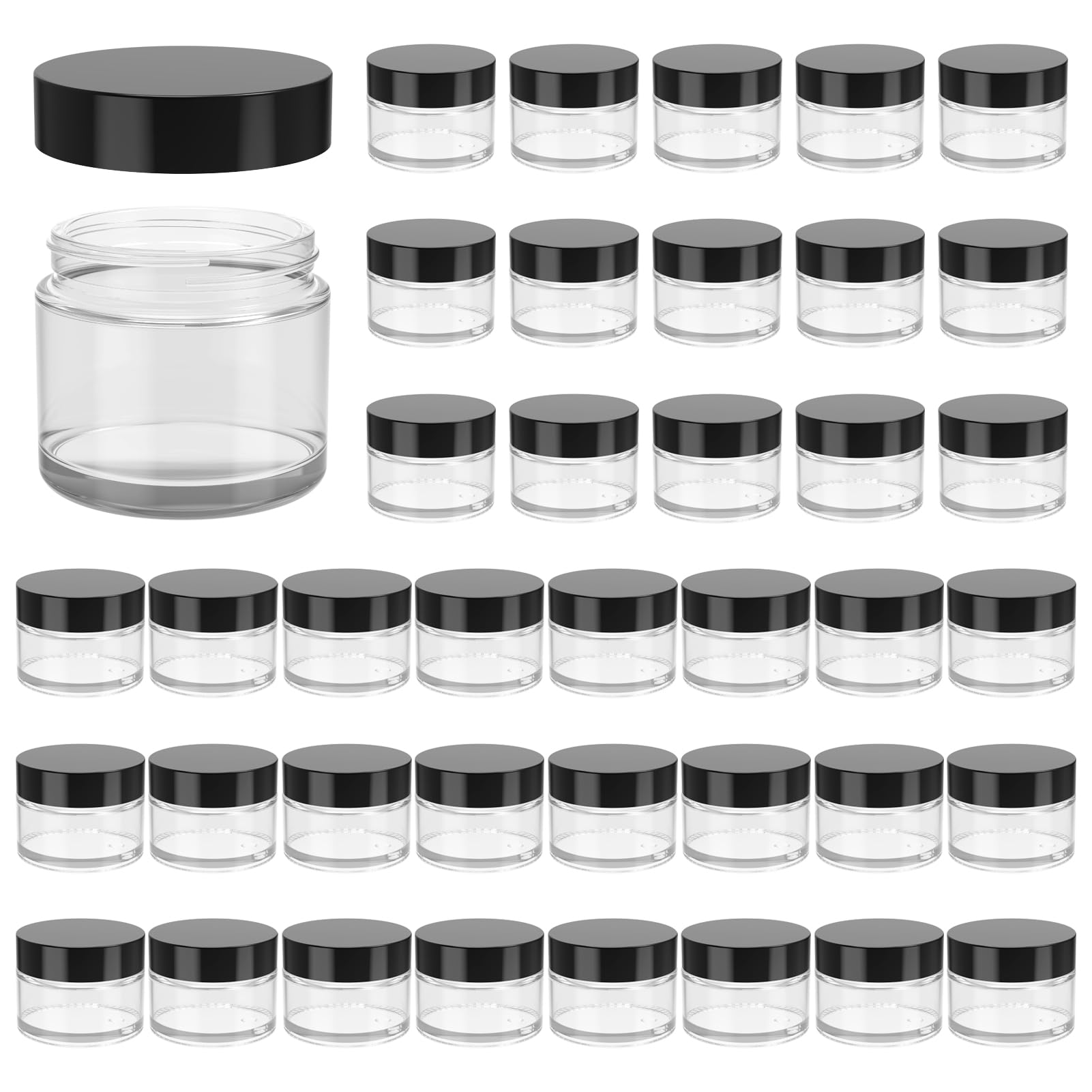 11 Hoa Kinh clear 2oz glass jar with lid shows contents for quick identification and organization.