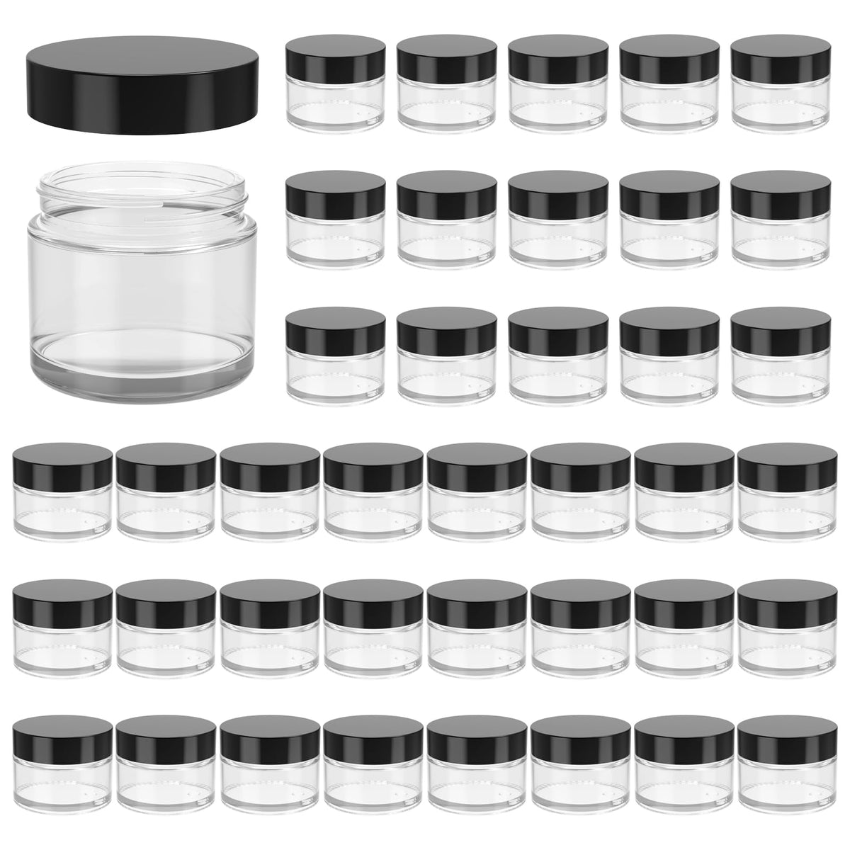 11 Hoa Kinh clear 2oz glass jar with lid shows contents for quick identification and organization.