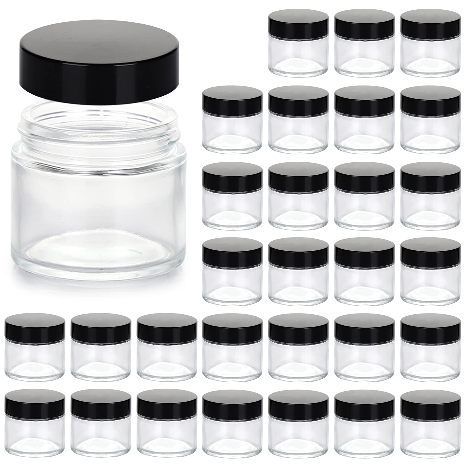 11 Hoa Kinh 2oz glass jar with lid, clear for precise skincare storage.