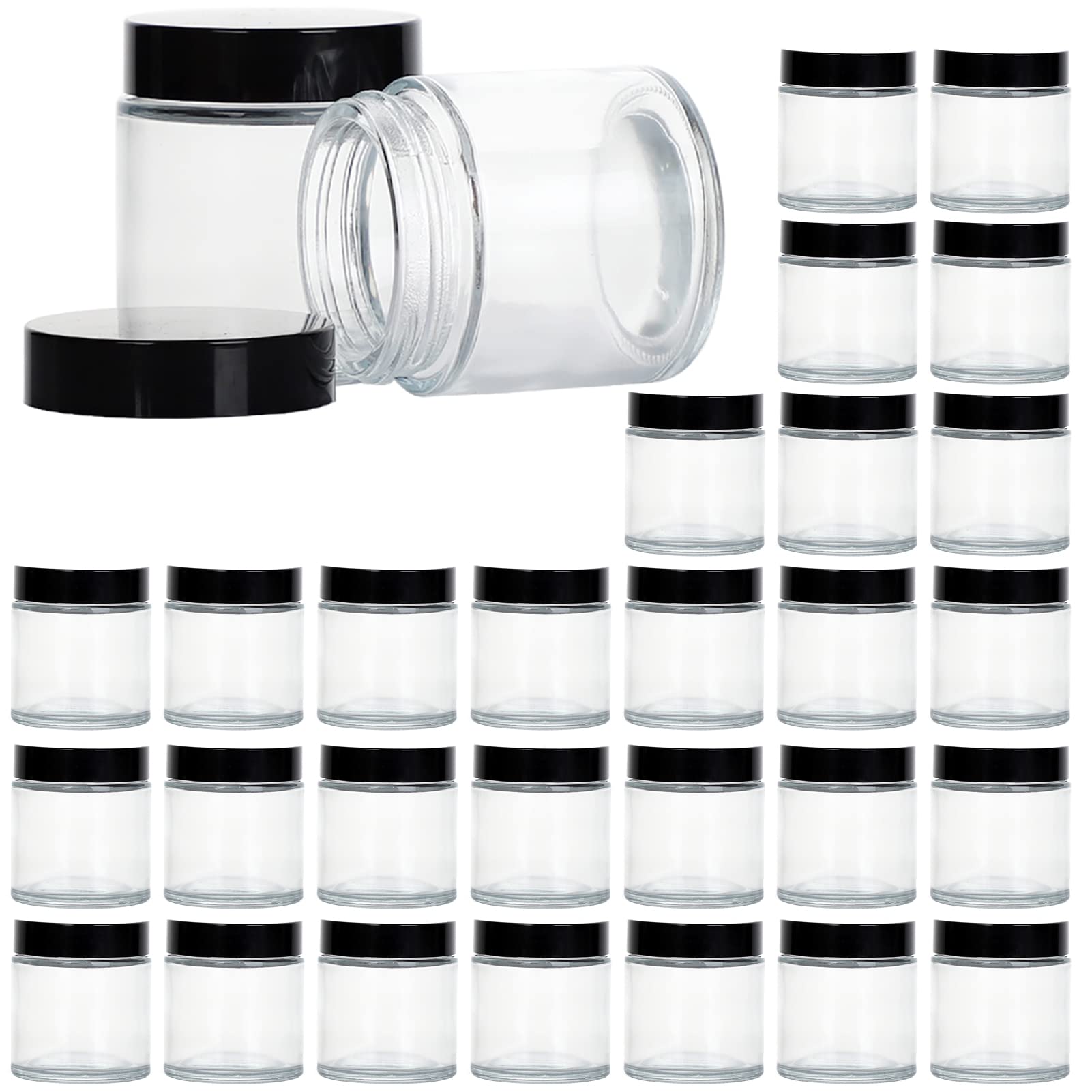 11 Hoa Kinh 4oz glass jar with black lid for airtight cream storage on the go.