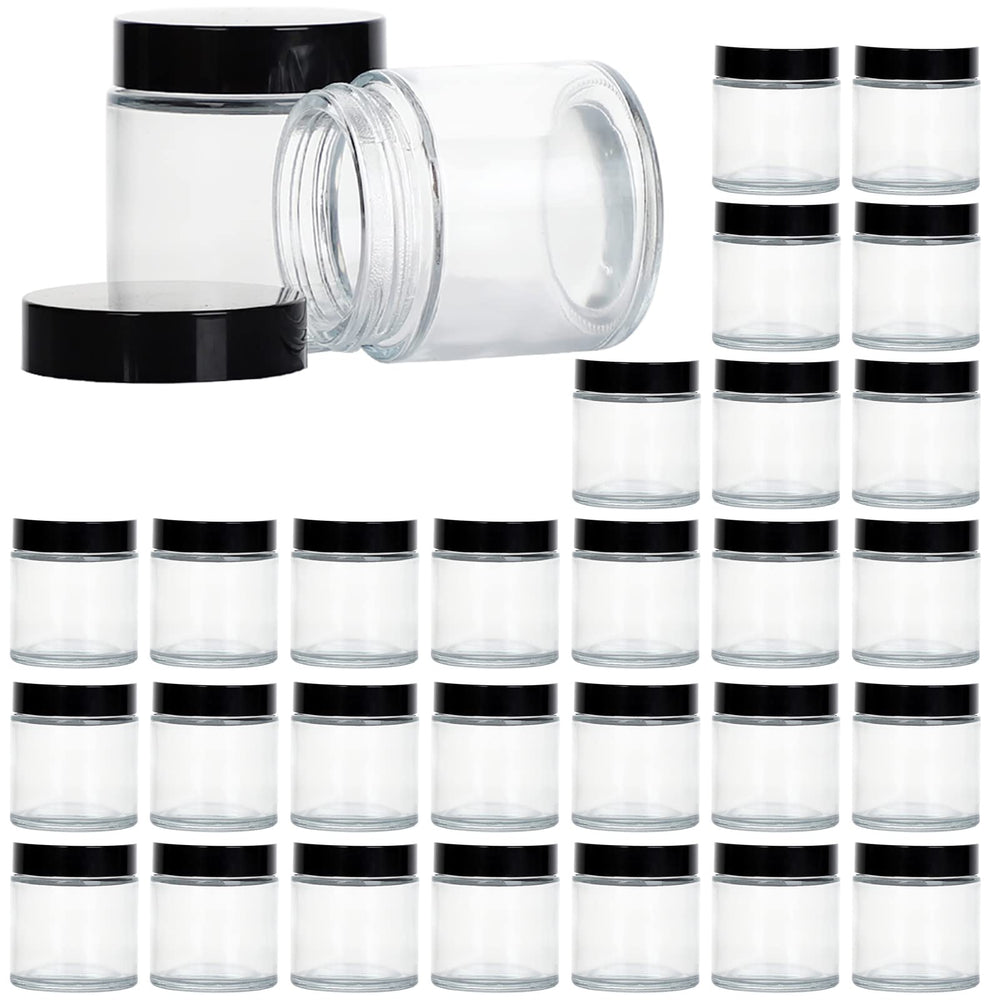 11 Hoa Kinh 4oz glass jar with black lid for airtight cream storage on the go.