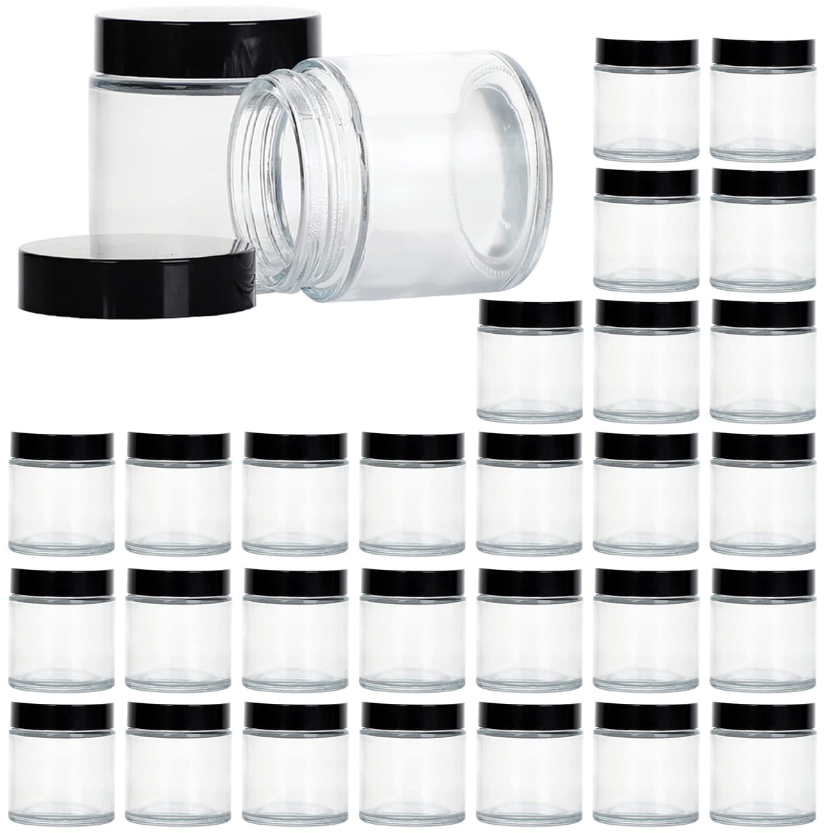 11 Hoa Kinh 4oz glass jar with black lid for airtight cream storage on the go.