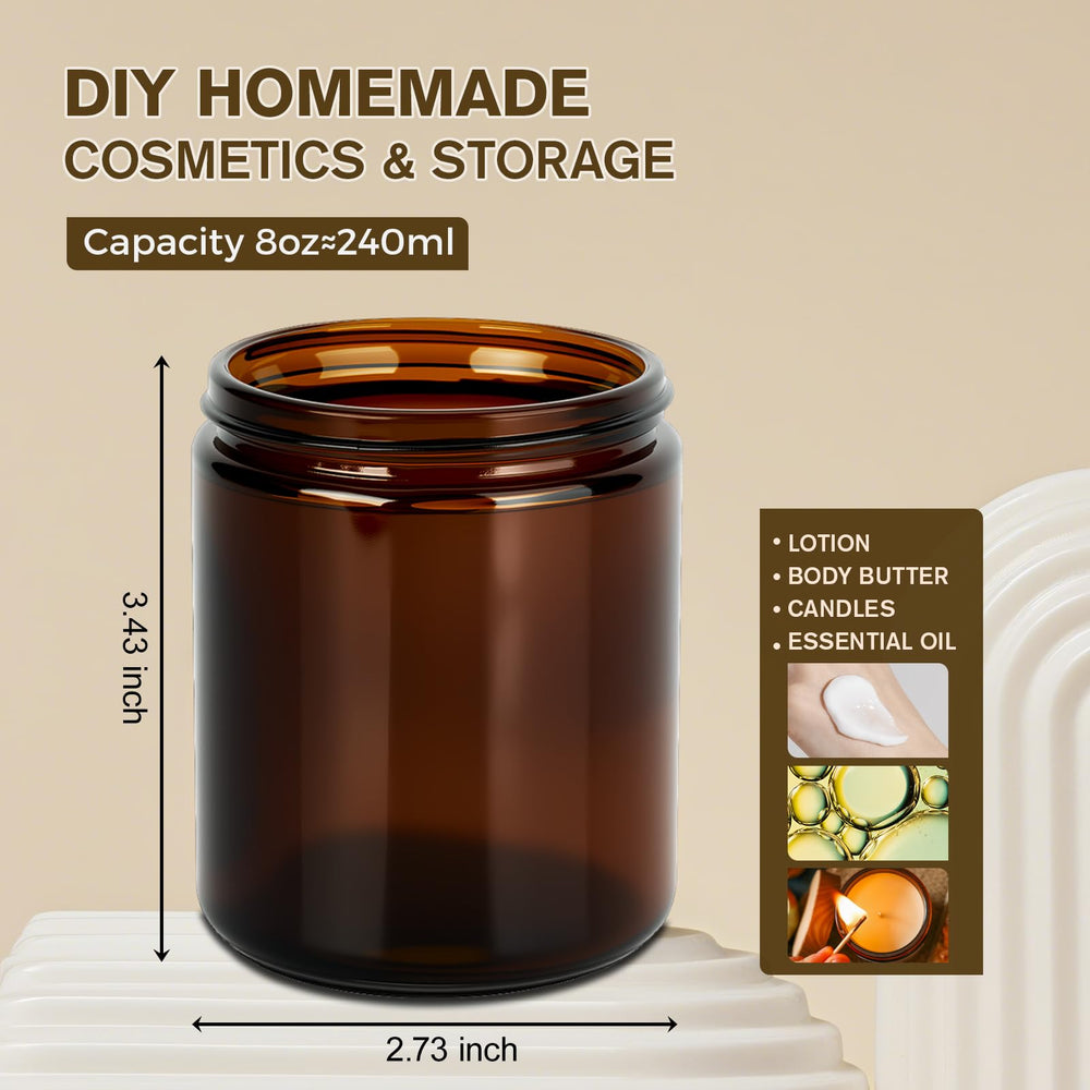 Hoa Kinh amber glass jar closeup shows UV protection for sensitive contents