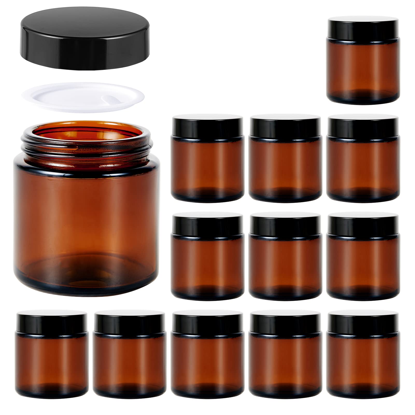 11 Hoa Kinh amber glass jar with lid for DIY body butter