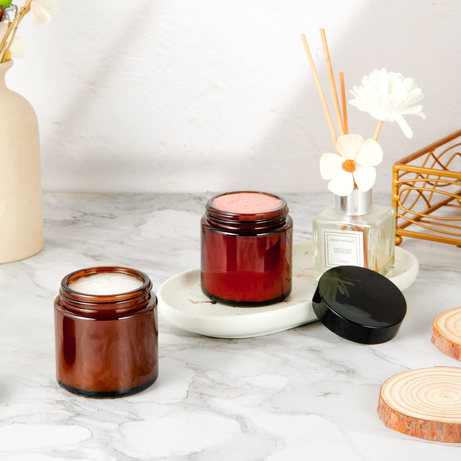 11 Hoa Kinh amber glass jars reusable and eco-friendly