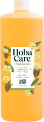 HobaCare jojoba oil 32oz bottle showcased for versatile skin and hair care.