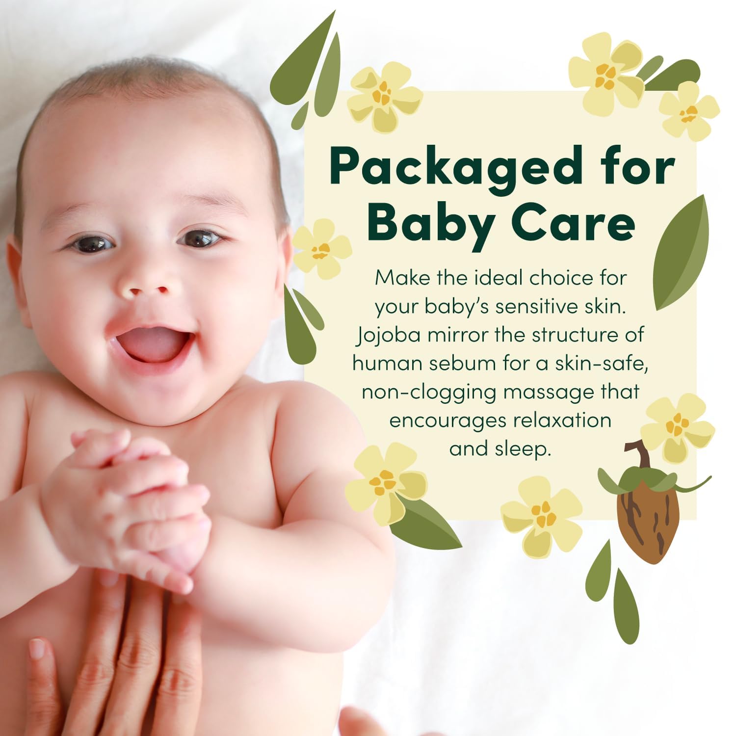 HobaCare jojoba oil scalp massage captures soothing moisture and comfort.