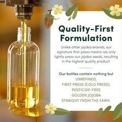 HobaCare jojoba oil pour action demonstrates easy, mess-free daily application.
