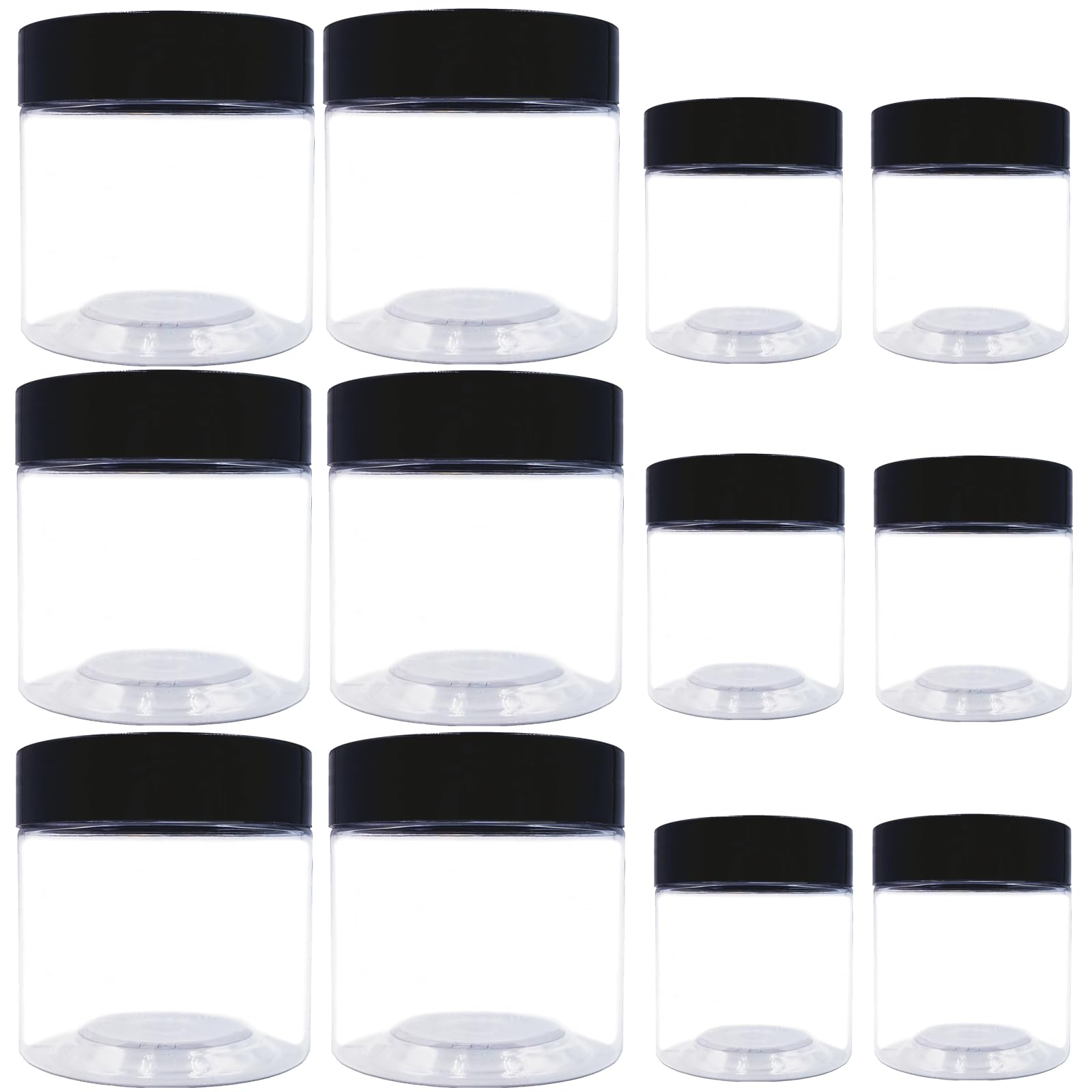 hodooly 8oz jar with lid showing durable clear plastic for cosmetics storage on-the-go