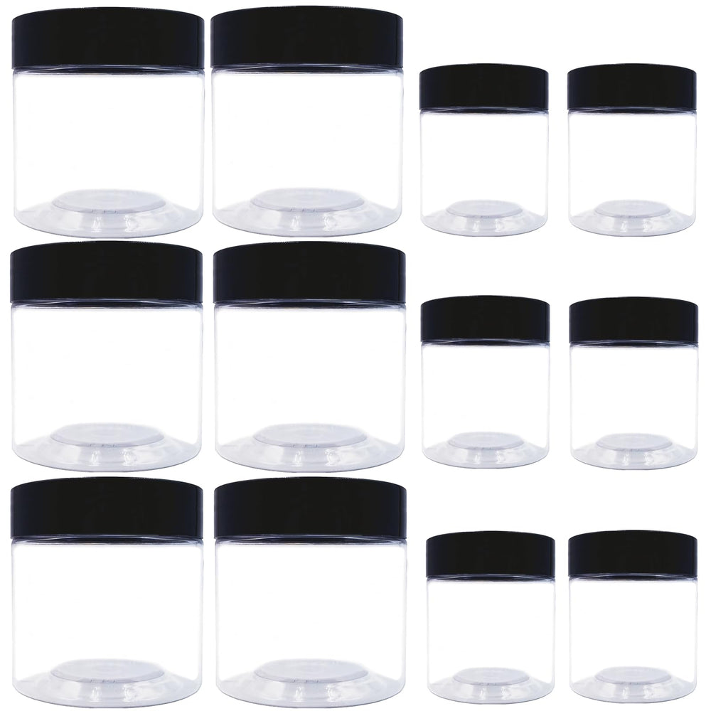 hodooly 8oz jar with lid showing durable clear plastic for cosmetics storage on-the-go