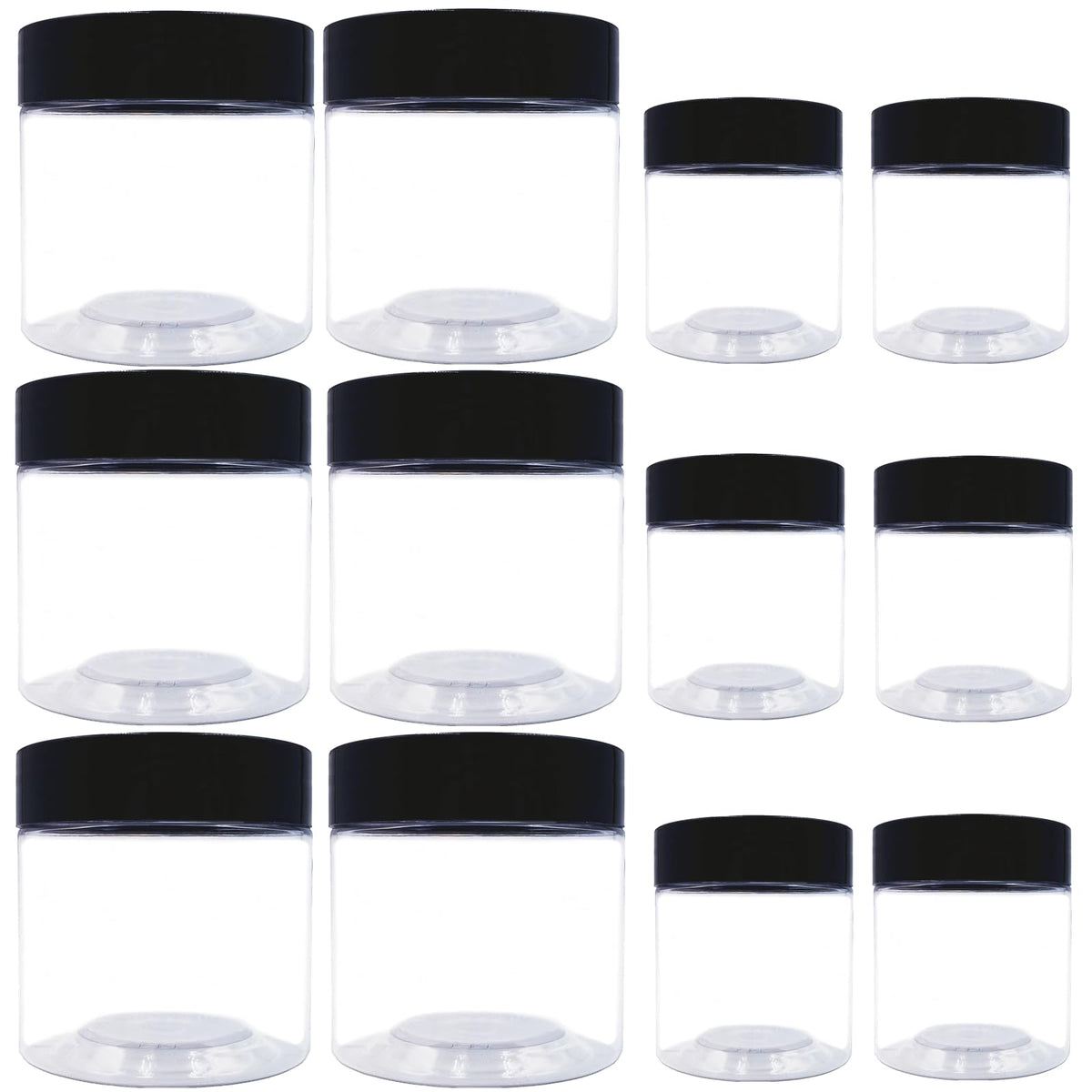 hodooly 8oz jar with lid showing durable clear plastic for cosmetics storage on-the-go