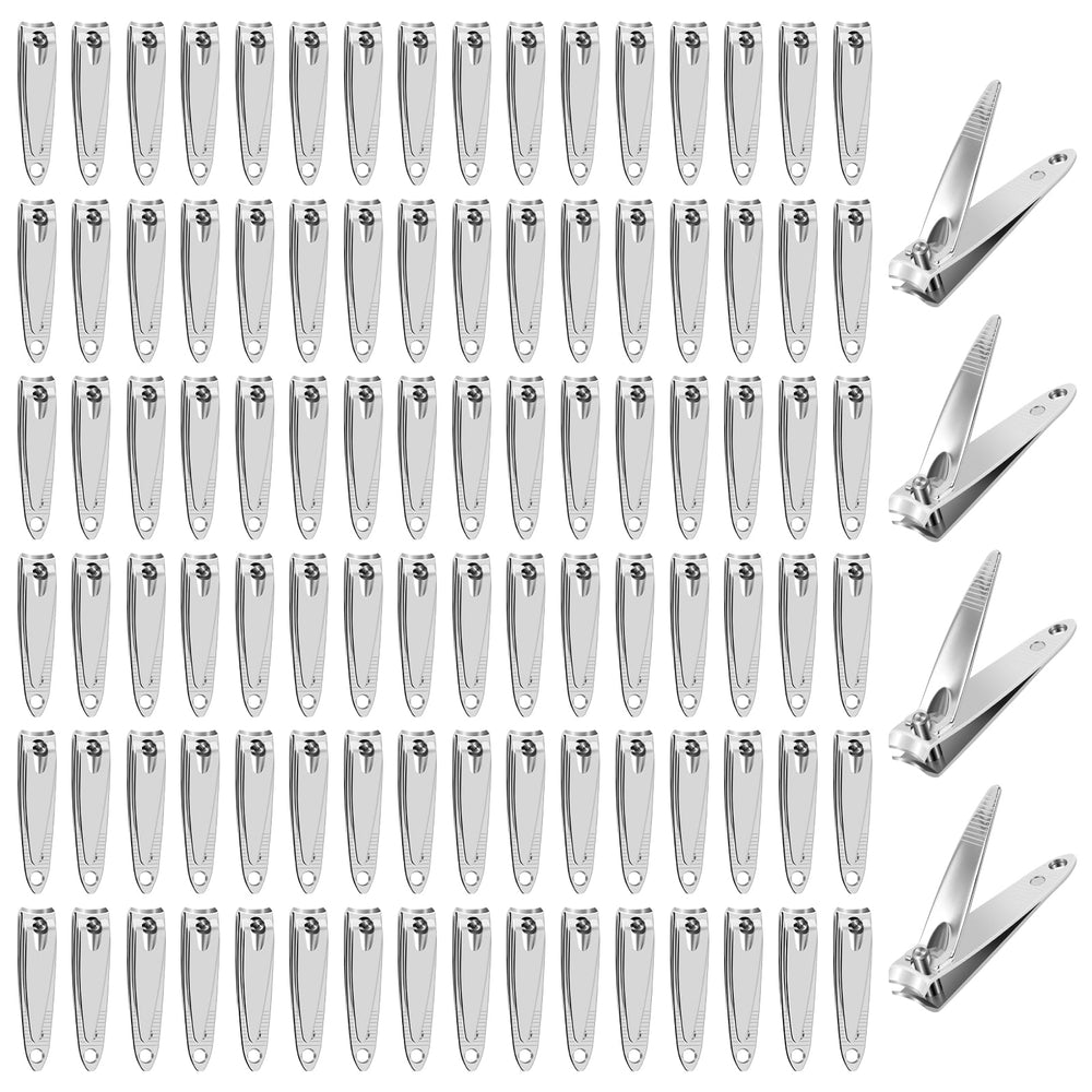 HOFASON 100pcs nail clippers bulk pack ready for travel and home use.