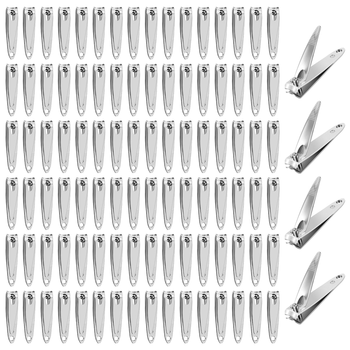 HOFASON 100pcs nail clippers bulk pack ready for travel and home use.