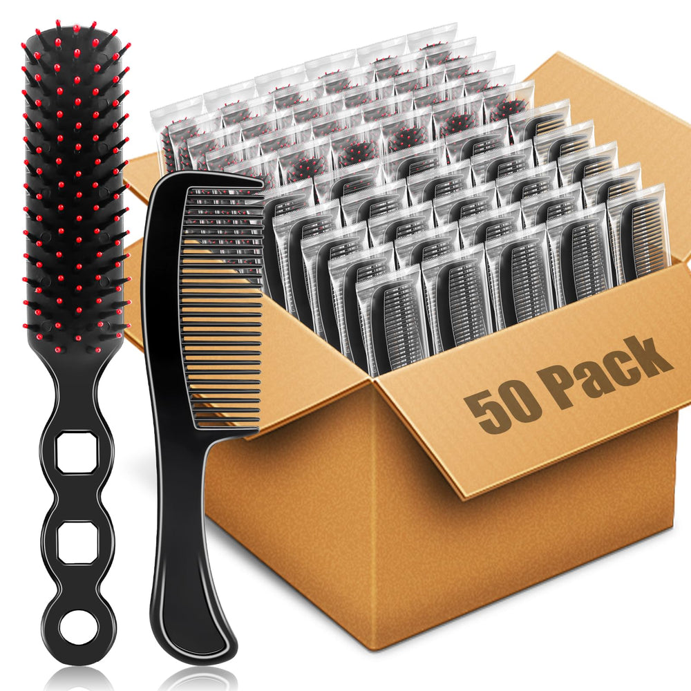 HOFASON bulk hair brushes set in black for easy detangling and travel use.