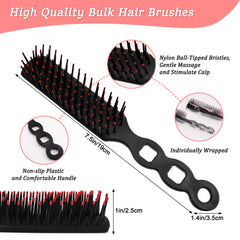 hofason disposable nylon bristle brush demonstrates detangling for quick care.