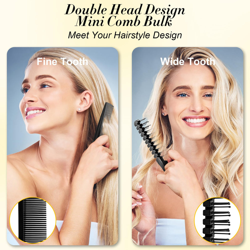 HOFASON mini comb fine teeth close-up for precise styling and smoothing.