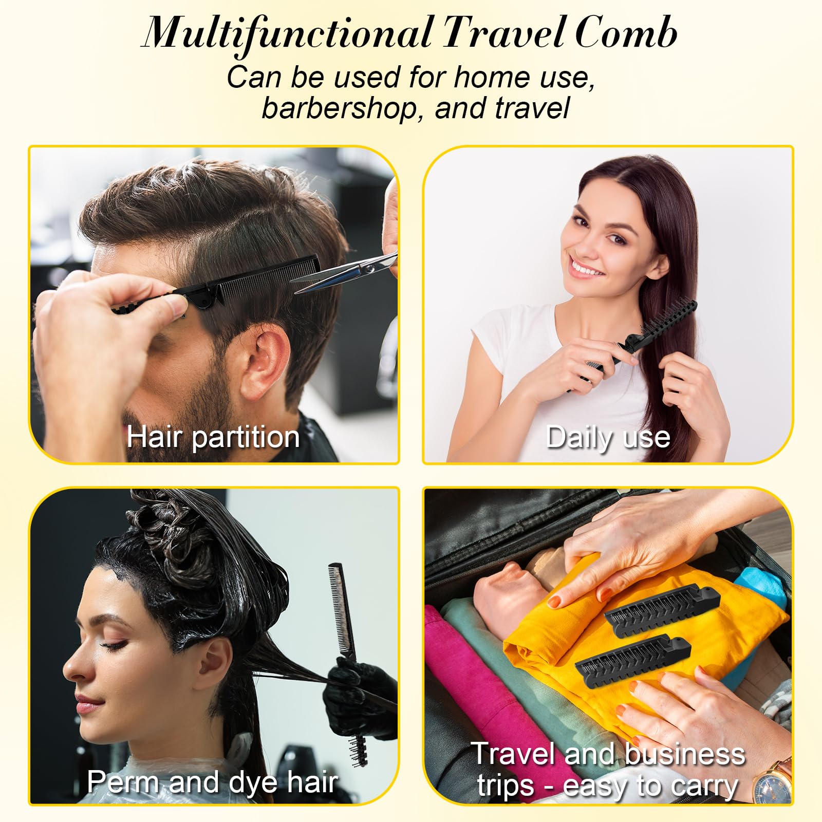 HOFASON pocket-sized comb demonstrates travel-ready convenience.
