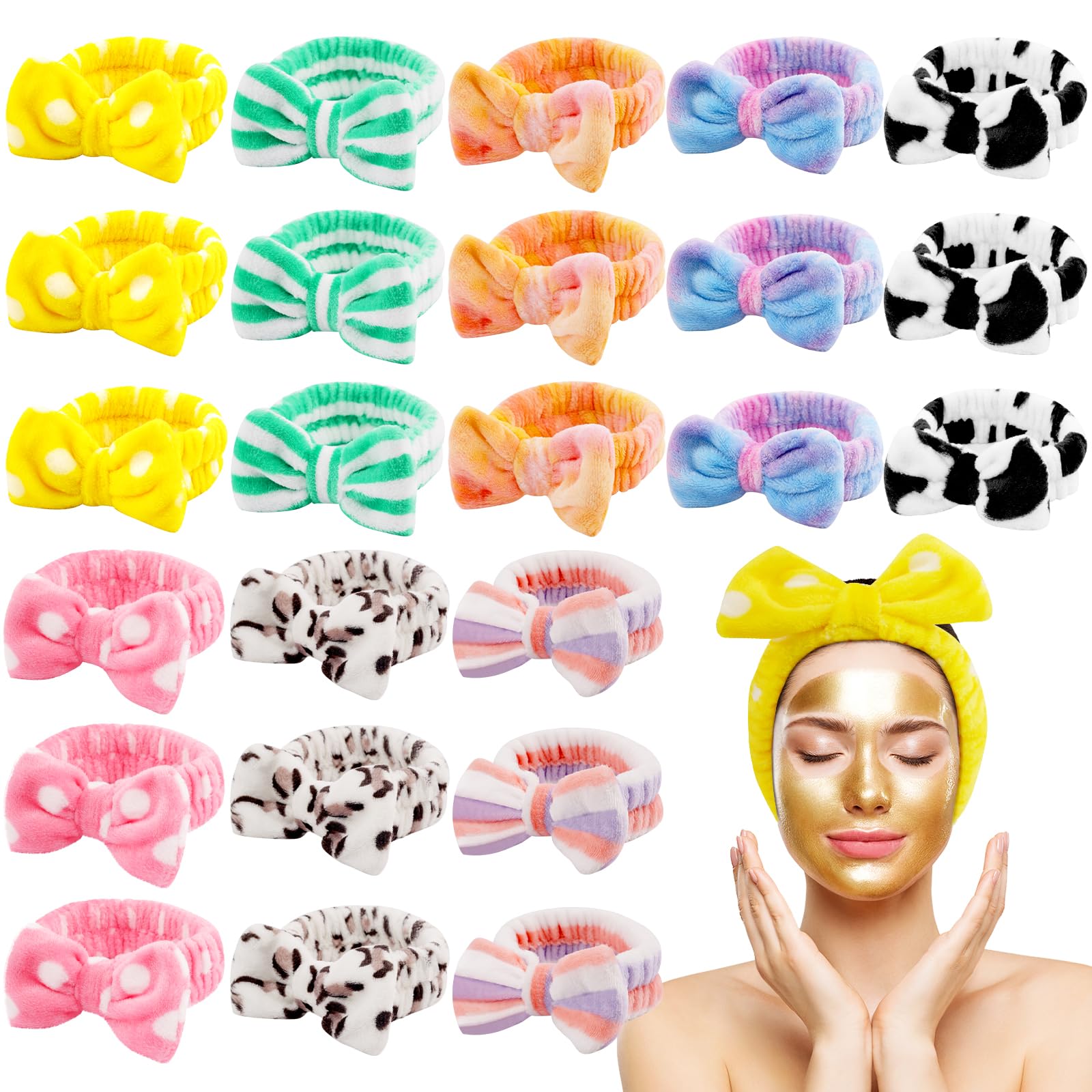 HOFASON spa headband 8-color bulk pack in vibrant tones for daily wear and gifting.
